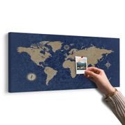 PARAFA KÉP VILÁG TÉRKÉP IRÁNYTŰVEL RETRO STÍLUSBAN KÉK HÁTTÉREN - PARAFA KÉPEK - KÉPEK