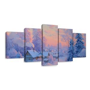 5-DÍLNÝ OBRAZ ZIMNÍ POHÁDKA V HORÁCH - VÁNOČNÍ A ZIMNÍ OBRAZY - ΠΊΝΑΚΕΣ