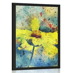 POSTER YELLOW FLOWER WITH A VINTAGE TOUCH - VINTAGE AND RETRO - POSTERS