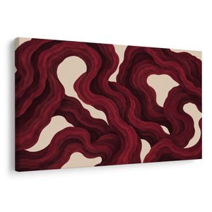 TABLOU LINII ORGANICE CARMIN - TABLOURI FORME ABSTRACTE - TABLOURI