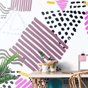 SELF ADHESIVE WALLPAPER MEMPHIS PATTERN IN POP-ART STYLE - SELF-ADHESIVE WALLPAPERS - WALLPAPERS