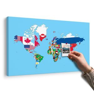 PARAFA KÉP VILÁG TÉRKÉP ZÁSZLÓKKAL - PARAFA KÉPEK - KÉPEK