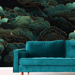 SAMOLEPÍCÍ TAPETA JEDINEČNÁ ZELENO-ZLATÁ ABSTRAKCE - TAPETY - TOTÁLNÍ VÝPRODEJ 🔥