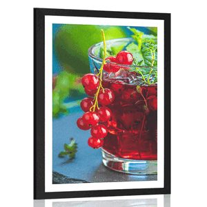 Poster mit Passepartout Roter Cocktail