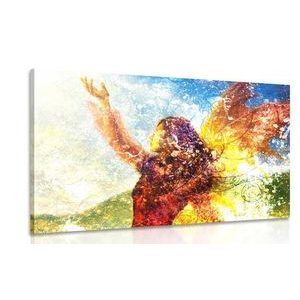 CANVAS PRINT PAINTED WOMAN IN A MAGICAL RENDITION - PICTURES OF PEOPLE - PICTURES