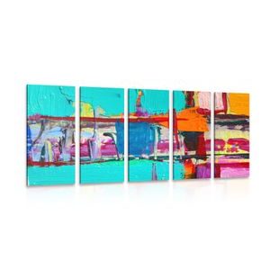 TABLEAU EN 5 PARTIES – ŒUVRE ARTISTIQUE ABSTRAITE - PEINTURES ABSTRAITES - TABLEAUX
