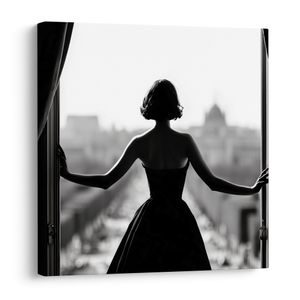 WANDBILD ZAUBER DER SCHWARZ-WEISSEN ELEGANZ - WANDBILDER FRAUEN - BILDER