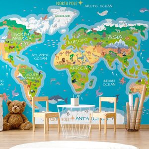 WALLPAPER GEOGRAPHICAL MAP OF THE WORLD FOR CHILDREN - WALLPAPERS MAPS - WALLPAPERS