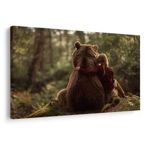 КАРТИНА НА ПЛАТНО – ПРИЯТЕЛСТВО В ГОРАТА - КАРТИНИ НА МЕЧКИ - КАРТИНИ