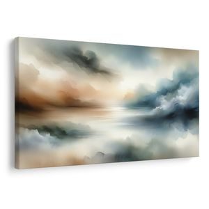 QUADRO SU TELA – NEBBIE MATTUTINE SULL’ACQUA - QUADRI LAGHI - STAMPE E QUADRI