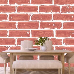 WALLPAPER PAINTED RED BRICK - 🔥 TOTAL SALE 🔥