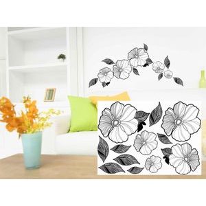 Decorative wall stickers elegant black & white flowers