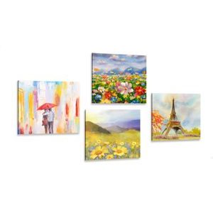 CANVAS PRINT SET ROMANTIC WALK - SET OF PICTURES - PICTURES