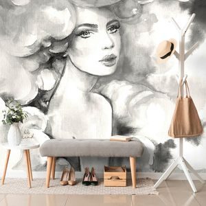 SELF ADHESIVE WALLPAPER WOMAN'S CHARM IN BLACK AND WHITE - WALLPAPERS - 🔥 TOTAL SALE 🔥
