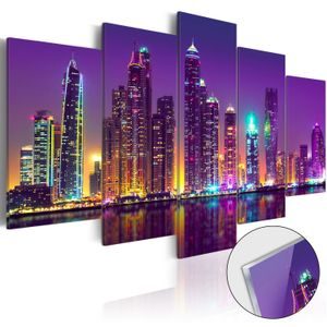 Obraz mesto noci na akrylátovom skle - Purple Nights
