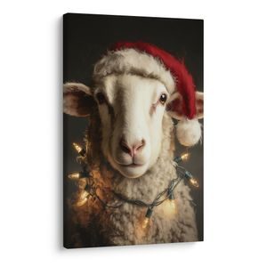 OBRAZ OVCE S VÁNOČNÍ ČEPICÍ - VÁNOČNÍ A ZIMNÍ OBRAZY - PICTURES