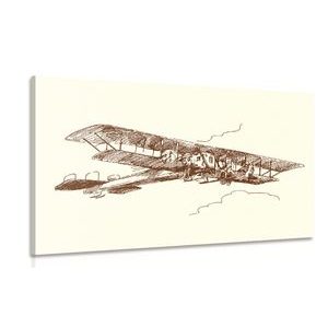 CANVAS PRINT RETRO BIPLANE - VINTAGE AND RETRO PICTURES - PICTURES