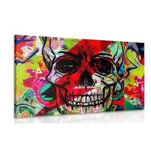 WANDBILD SCHÄDEL IM GRAFFITI-DESIGN - POP-ART-BILDER - BILDER
