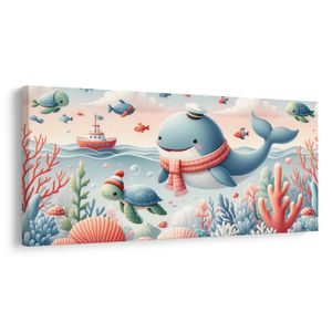 OBRAZ VELRYBA A ŽELVA V OCEÁNU - CHILDREN'S PICTURES OF ANIMALS - PICTURES