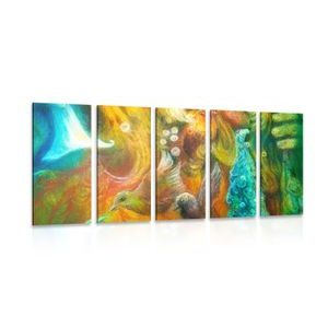 5-PIECE CANVAS PRINT POSEIDON BENEATH THE SEA SURFACE - ABSTRACT PICTURES - PICTURES