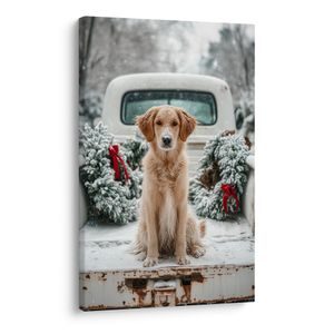 OBRAZ VÁNOČNÍ ATMOSFÉRA SE PSEM - VÁNOČNÍ A ZIMNÍ OBRAZY - PICTURES
