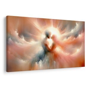 WANDBILD KUSS IM LICHT DES HIMMELS - BILDER MIT LIEBESMOTIVEN - BILDER