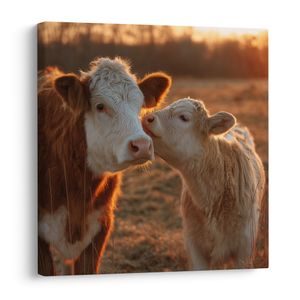 OBRAZ KRÁVY V PODVEČERNÍM SVĚTLE - OBRAZY BUVOLI A KRÁVY - OBRAZY