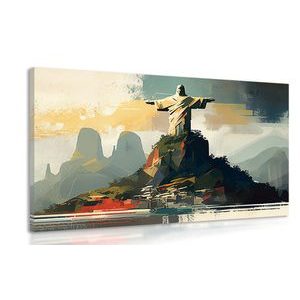 CANVAS PRINT STATUE OF JESUS IN RIO DE JANEIRO - PICTURES MOUNTAINS - PICTURES