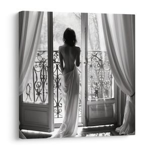 WANDBILD SAMTENER MORGEN AM FENSTER - WANDBILDER FRAUEN - BILDER