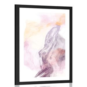 POSTER WITH MOUNT PASTEL SILHOUETTE OF A WOMAN - MOTIFS FROM OUR WORKSHOP - POSTERS