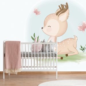 CARTA DA PARATI – CERBIATTO CARINO - CARTA DA PARATI BAMBINI - CARTA DA PARATI
