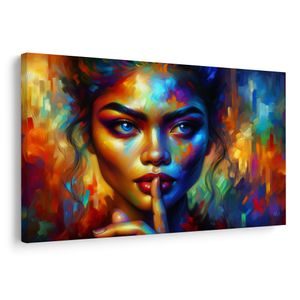 OBRAZ KOBIETA W ABSTRAKCYJNYCH KOLORACH - OBRAZ KOBIETY - OBRAZY