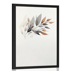 PLAGÁT MINIMALISTICKÁ VETVIČKA LISTOV - BOTANICKÉ - PLAGÁTY