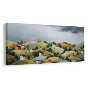 OBRAZ BAREVNÉ KOPCE POD MRAKY - BAREVNÉ DOMY - PICTURES