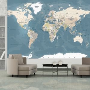 Tapeta samoprzylepna szczegółowa mapa świata - Vintage World Map