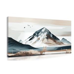 CANVAS PRINT PICTURESQUE MOUNTAINS IN SCANDINAVIAN STYLE - PICTURES MOUNTAINS - PICTURES