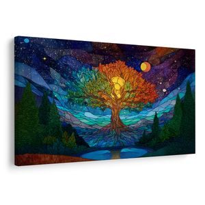 WANDBILD BAUM DES LEBENS UNTER STERNEN - BILDER BÄUME DES LEBENS - BILDER