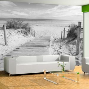 Self adhesive wallpaper black & white beach