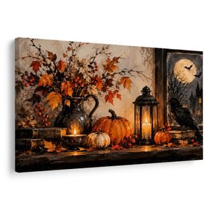 CANVASTAVLA HÖSTSTILLEBEN MED KORP - HALLOWEEN- OCH SKRÄCKTAVLOR - TAVLOR