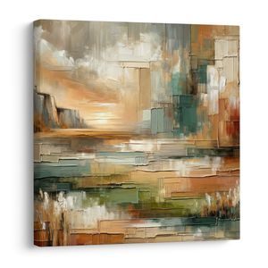 TABLEAU SUR TOILE – COULEURS DU COUCHER DU SOLEIL - PEINTURES ABSTRAITES - TABLEAUX