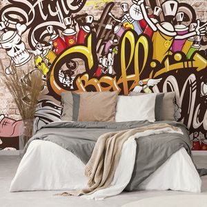 SAMOLEPÍCÍ TAPETA VESELÁ GRAFFITI STĚNA - SAMOLEPÍCÍ TAPETY - TAPETY