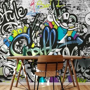 WALLPAPER STYLISH GRAFFITI WALL - WALLPAPERS STREET ART - WALLPAPERS