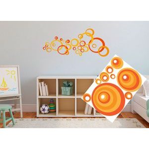Autocolante decorative pe perete cercuri portocalii