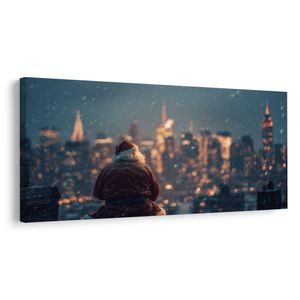 OBRAZ SANTA A JEHO POHĽAD NA MESTO - VIANOČNÉ A ZIMNÉ OBRAZY - OBRAZY