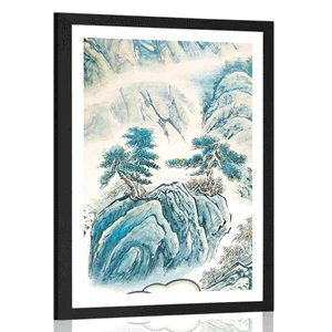 Poster mit Passepartout Chinesische Landschaftsmalerei
