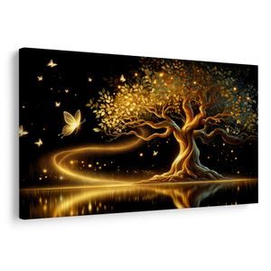TABLEAU SUR TOILE – ARBRE DE VIE MAGIE DORÉE - TABLEAUX - 🔥 VENTE TOTALE