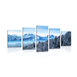 5-TEILIGES WANDBILD WINTERGEBIRGE - BILDER VON NATUR UND LANDSCHAFT - BILDER