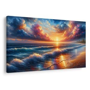 WANDBILD SONNENUNTERGANG ÜBER DEM MEER - BILDER - 🔥 TOTALAUSVERKAUF