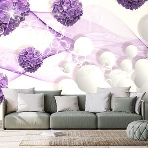 SELF ADHESIVE WALLPAPER FLOWERS WITH AN ABSTRACT BACKGROUND - SELF-ADHESIVE WALLPAPERS - WALLPAPERS