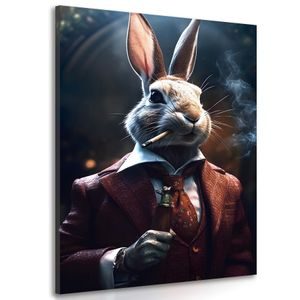 CANVAS PRINT ANIMAL GANGSTER RABBIT - PICTURES OF ANIMAL GANGSTERS - PICTURES